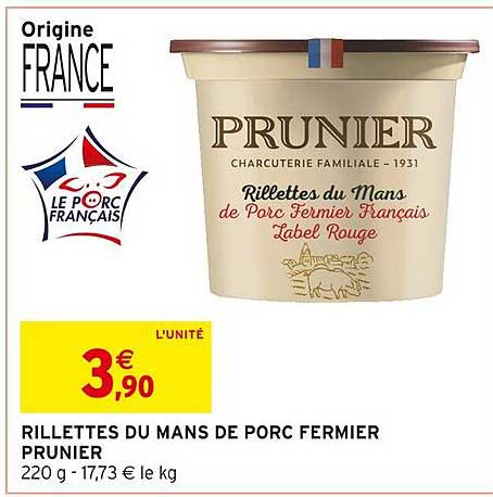 RILLETTES DU MANS DE PORC FERMIER PRUNIER