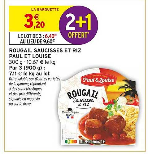 ROUGAIL SAUCISSES ET RIZ PAUL ET LOUISE