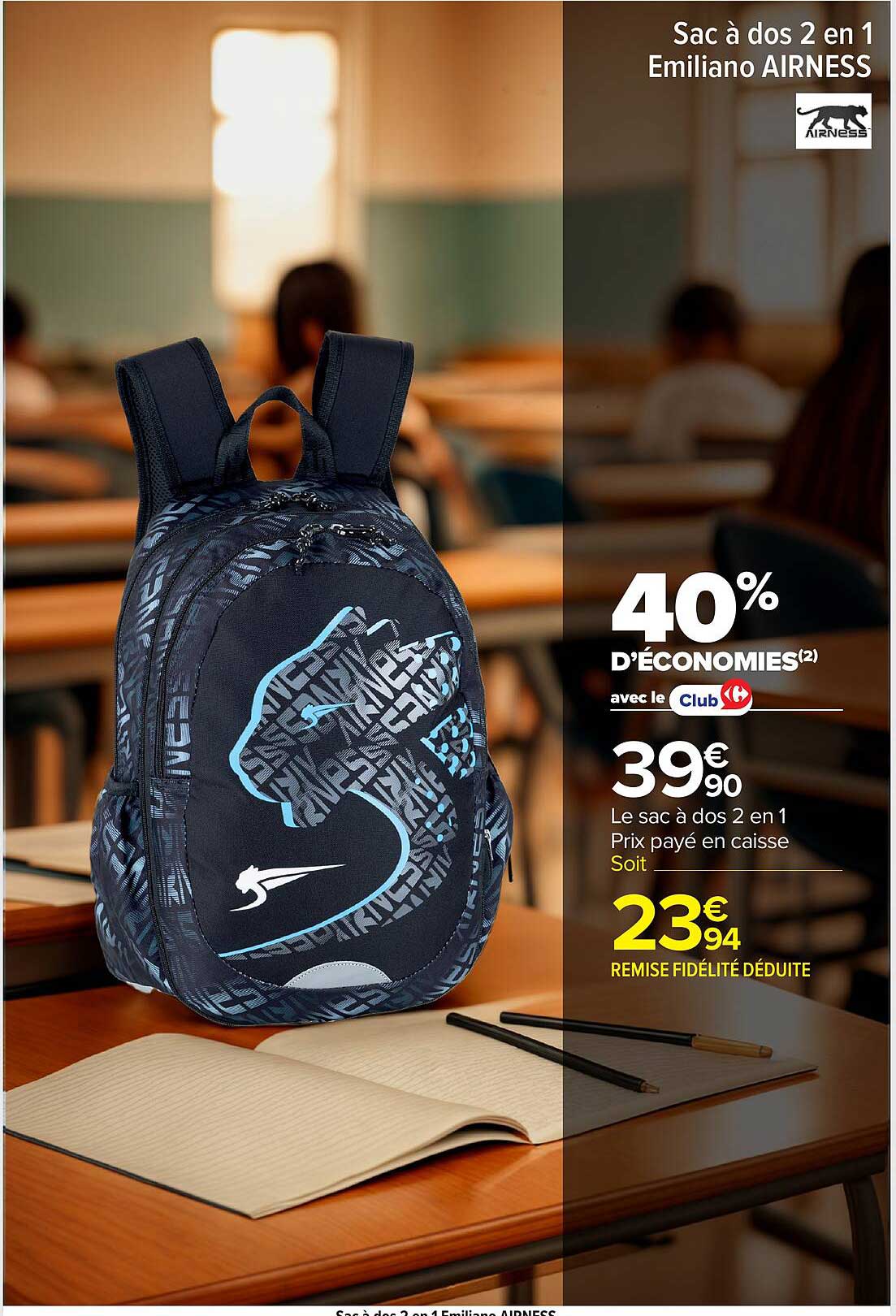 Sac à dos 2 en 1 Emiliano AIRNESS