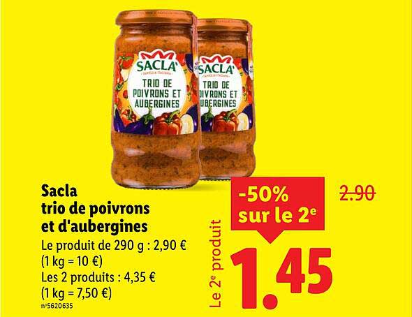 Sacla trio de poivrons et d'aubergines