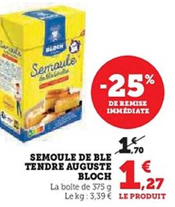 SEMOULE DE BLE TENDRE AUGUSTE BLOCH