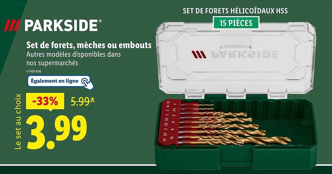 Set de forets, mèches ou embouts