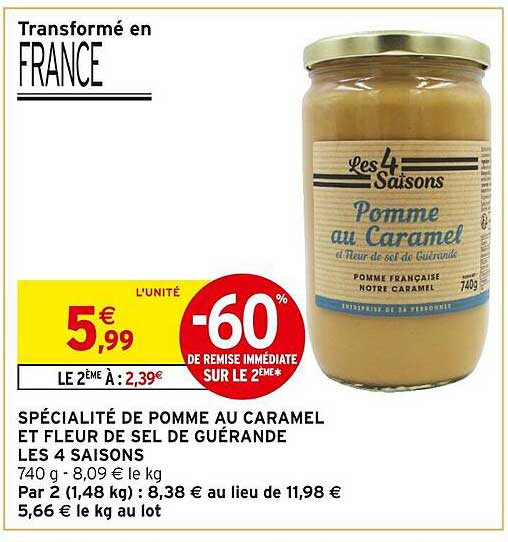 SPÉCIALITÉ DE POMME AU CARAMEL ET FLEUR DE SEL DE GUÉRANDE