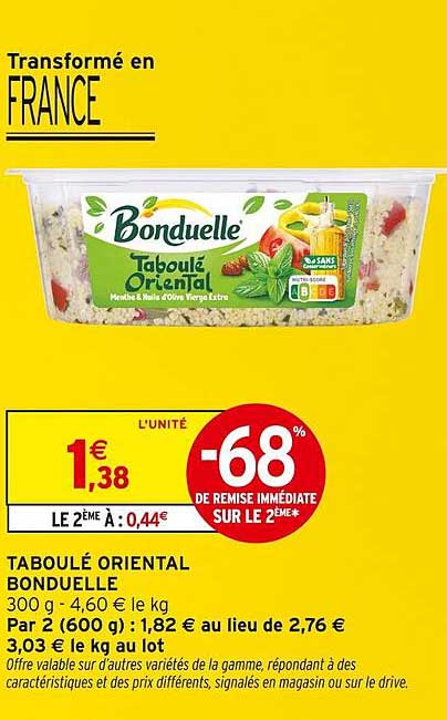 TABOULÉ ORIENTAL BONDUELLE