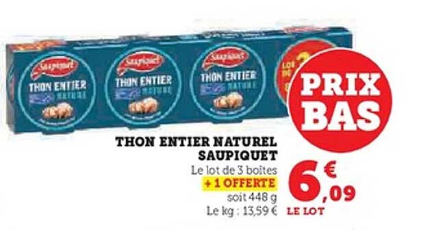 THON ENTIERS NATUREL SAUPIQUET