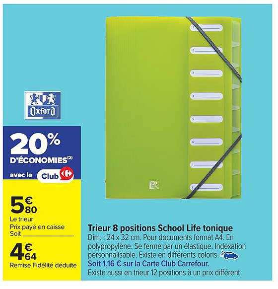 Trieur 8 positions School Life tonique