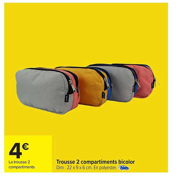 Trousse 2 compartiments bicolor
