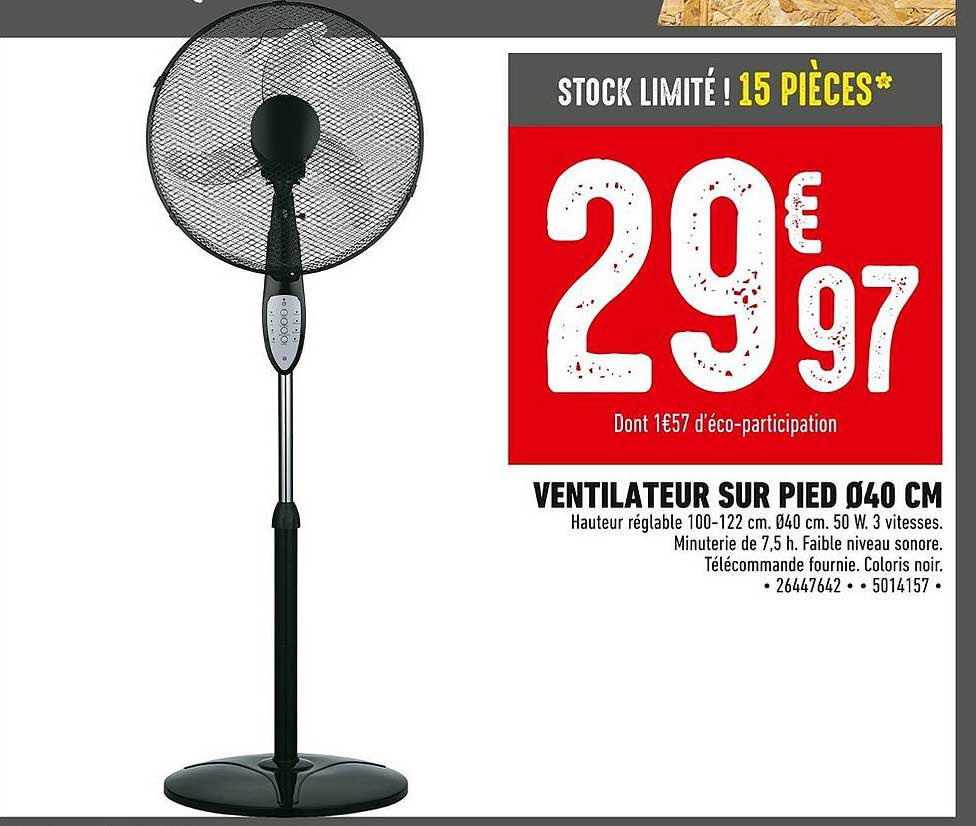 VENTILATEUR SUR PIED Ø40 CM