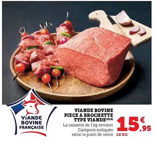 VIANDE BOVINE PIECE A BROCHETTE TYPE VIANDE(2 kg)