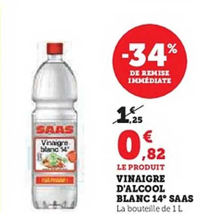 VINAIGRE D'ALCOOL BLANC 14° SAAS