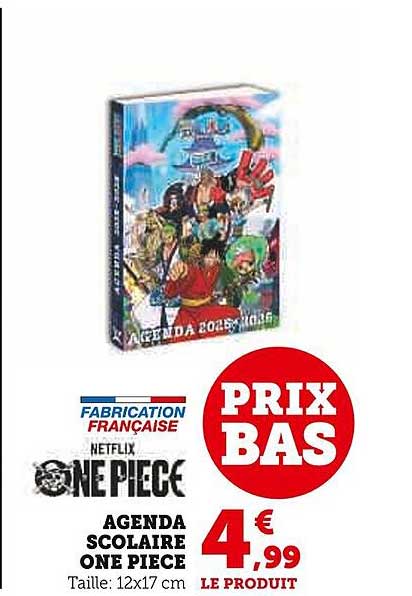 AGENDA SCOLAIRE ONE PIECE
