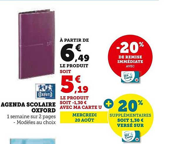 AGENDA SCOLAIRE OXFORD