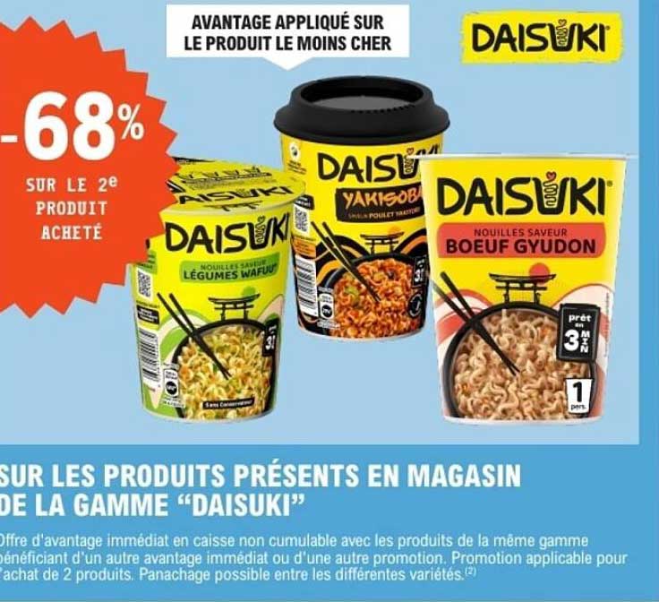 AVANTAGE APPLIQUE SUR LE PRODUIT LE MOINS CHER