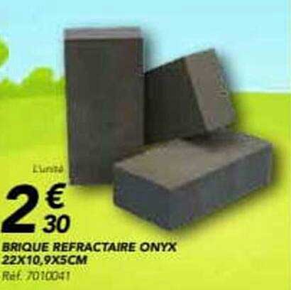 BRIQUE REFRACTAIRE ONYX 22X10,9X5CM