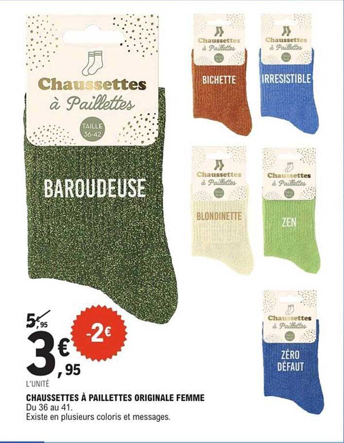 Chaussettes à Paillettes Originale Femme