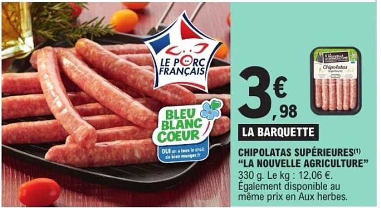 Chipolatas supérieures "La nouvelle agriculture"