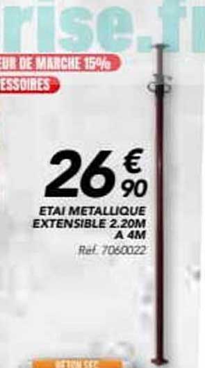 ÉTAI MÉTALLIQUE EXTENSIBLE 2.20M À 4M