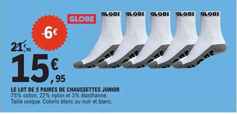 LE LOT DE 5 PAIRS DE CHAUSSETTES JUNIOR