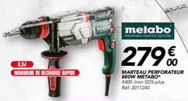 MARTEAU PERFORATEUR 880W METABO*