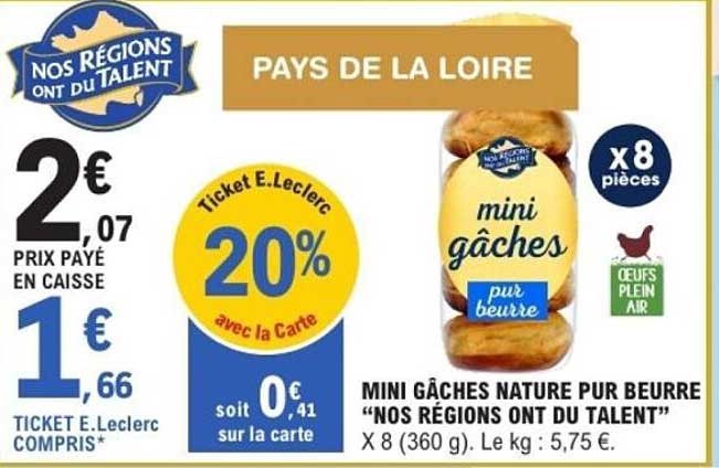 MINI GÂCHES NATURE PUR BEURRE "NOS RÉGIONS ONT DU TALENT"