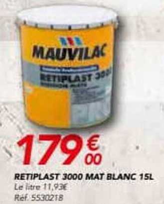 RETIPLAST 3000 MAT BLANC 15L