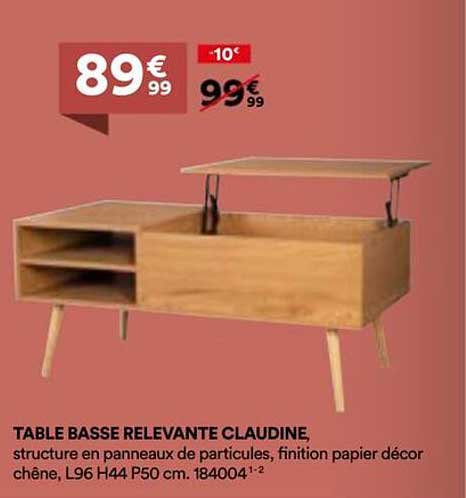 TABLE BASSE RELEVANTE CLAUDINE