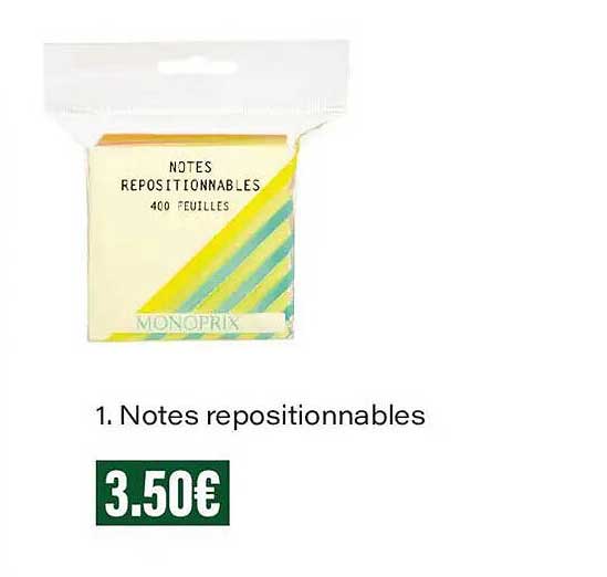 1. Notes repositionnables