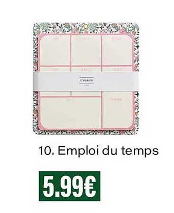 10. Emploi du temps