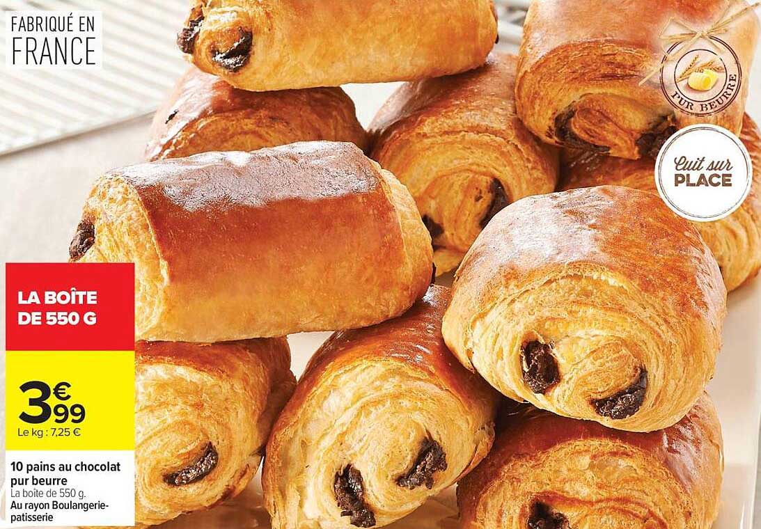 10 pains au chocolat pur beurre