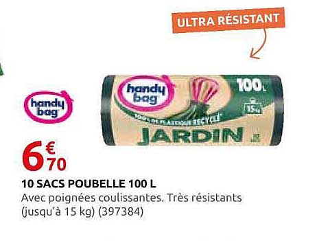 10 SACS POUBELLE 100 L