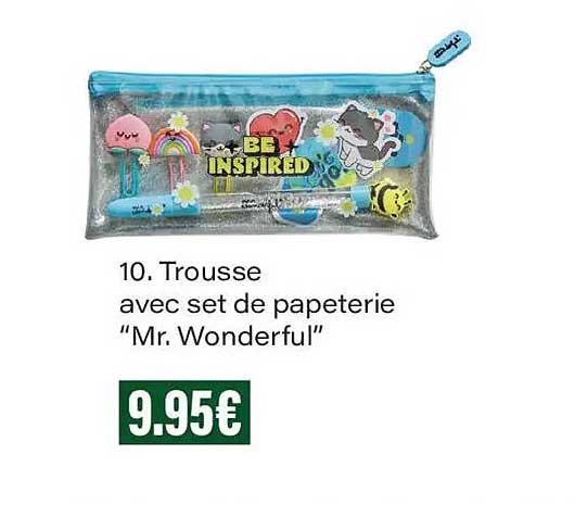 10. Trousse avec set de papeterie "Mr. Wonderful"