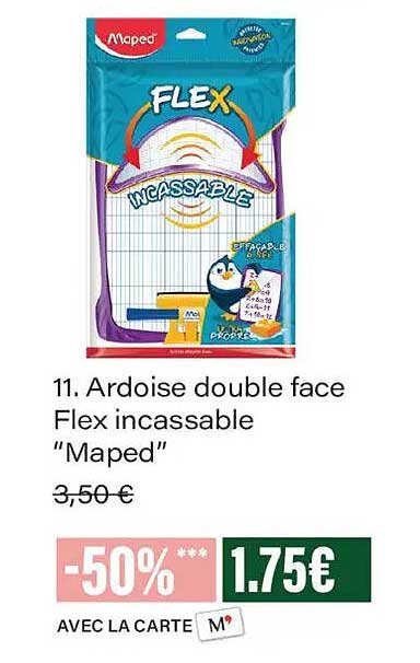 11. Ardoise double face Flex incassable “Maped”