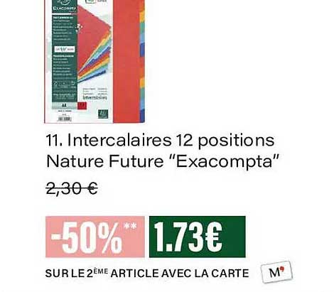11. Intercalaires 12 positions Nature Future “Exacompta”