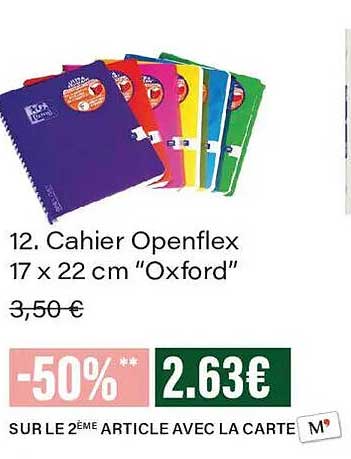 12. Cahier Openflex 17 x 22 cm “Oxford”