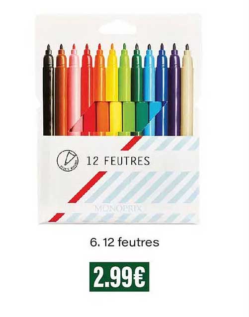 12 feutres