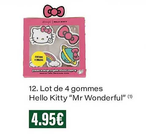 12. Lot de 4 gommes Hello Kitty “Mr Wonderful” (1)