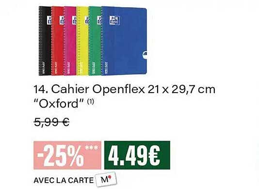 14. Cahier Openflex 21 x 29,7 cm “Oxford”
