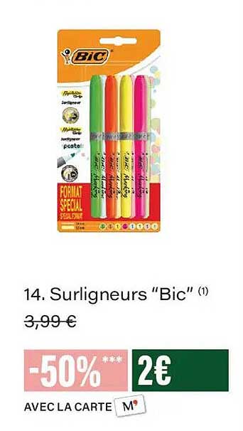 14. Surligneurs “Bic”