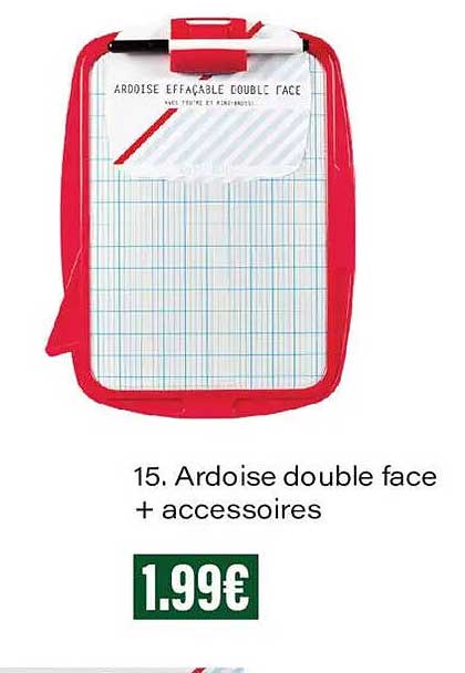 15. Ardoise double face + accessoires