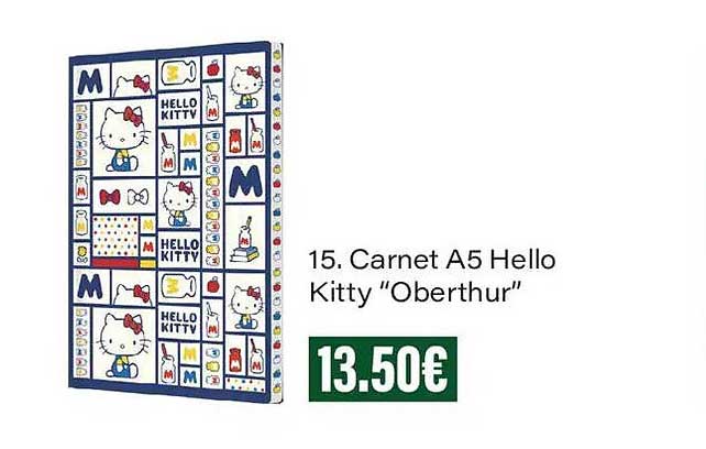 15. Carnet A5 Hello Kitty "Oberthur"