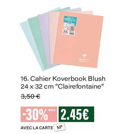 16. Cahier Koverbook Blush 24 x 32 cm “Clairefontaine”