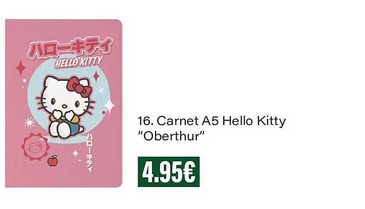 16. Carnet A5 Hello Kitty "Oberthur"
