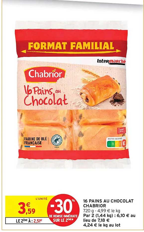 16 PAINS AU CHOCOLAT CHABRIOR