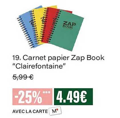 19. Carnet papier Zap Book “Clairefontaine”