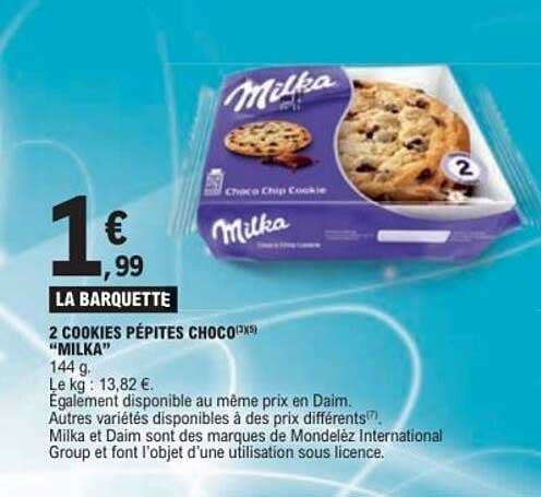 2 COOKIES PÉPITES CHOCO(3x5) “MILKA”