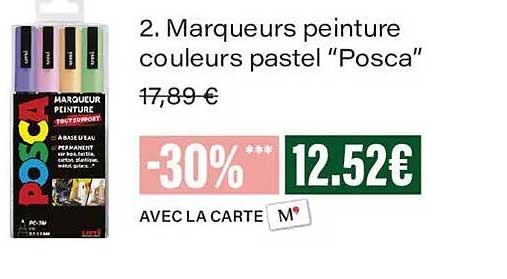 2. Marqueurs peinture couleurs pastel “Posca”