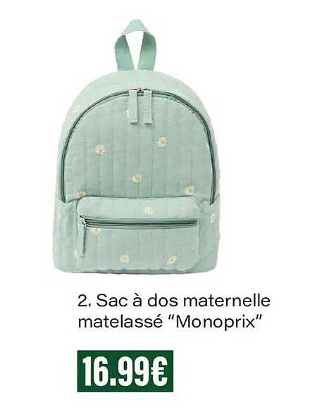 2. Sac à dos maternelle matelassé “Monoprix”