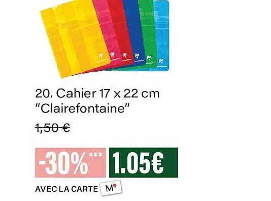 20. Cahier 17 x 22 cm "Clairefontaine"