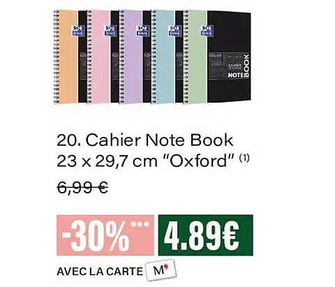20. Cahier Note Book 23 x 29,7 cm “Oxford”