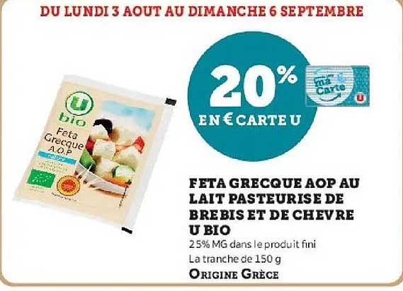 20% EN CARTE U